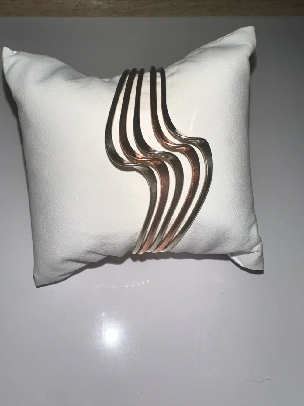 Fashion Jewelry Gold-Tone Layered Wave Open Cuff Bracelet